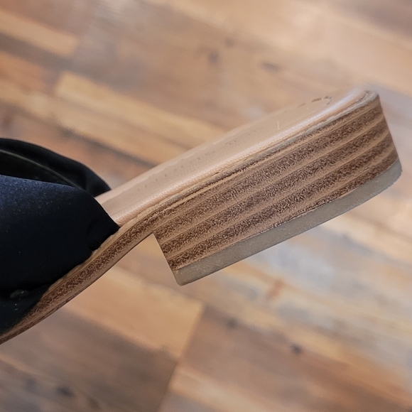 CALL IT SPRING Satin Black Ribbon Slide Sandals, Size 7 - Picture 10 of 15